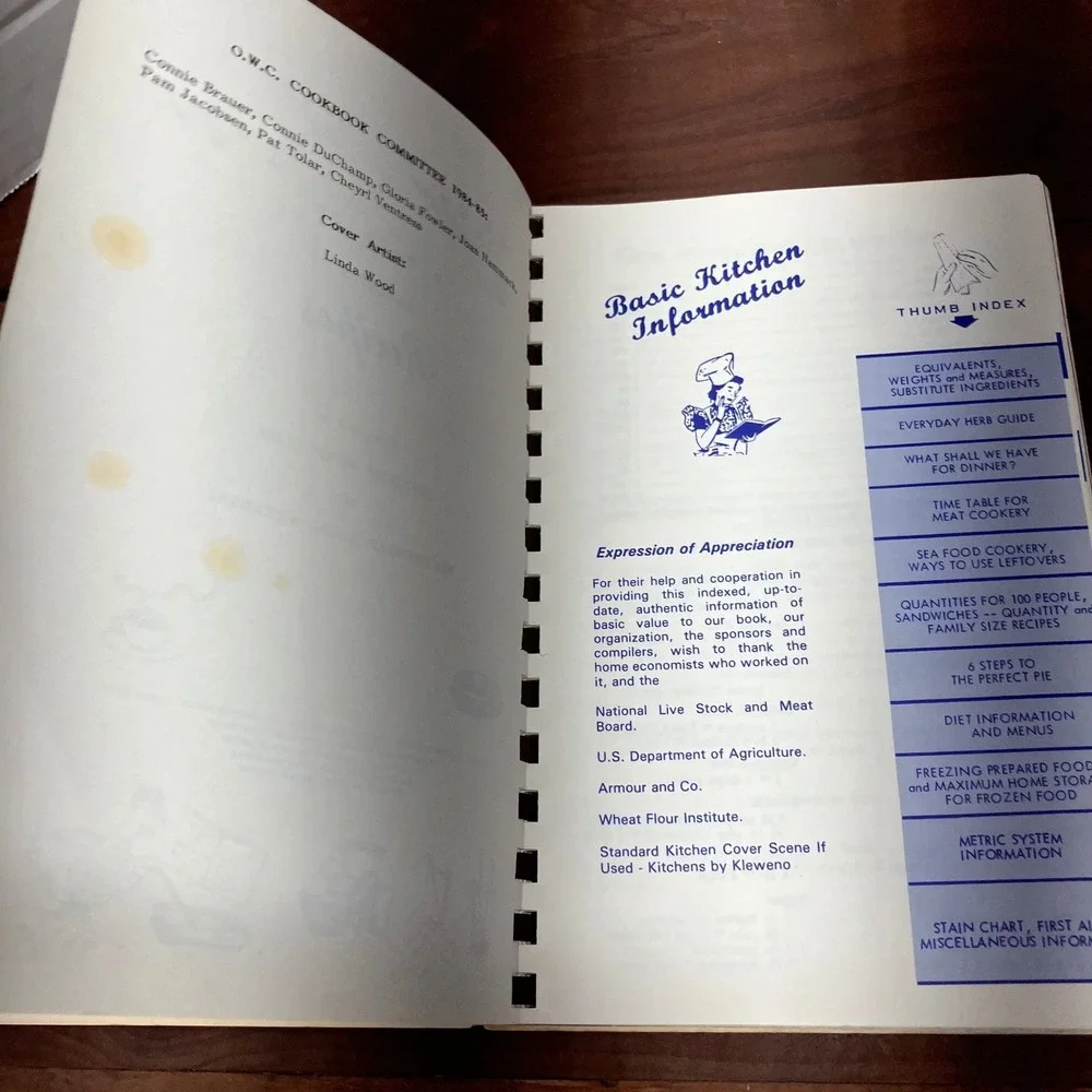 Our Cookbook Blytheville AFB OWC 1984 Edition Vintage Recipes Spiral Bound